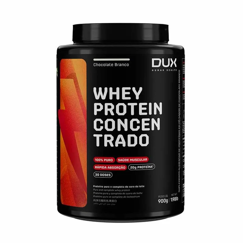 DUX NUTRITION - Whey Protein Concentrado - Pote 900g - (Produto original direto de fábrica)