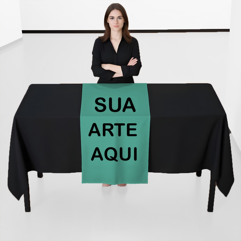 Caminho De Mesa Trilho Personalizado Toalha Eventos Púlpito Divulgação Exposição Sua Arte Sua Logo