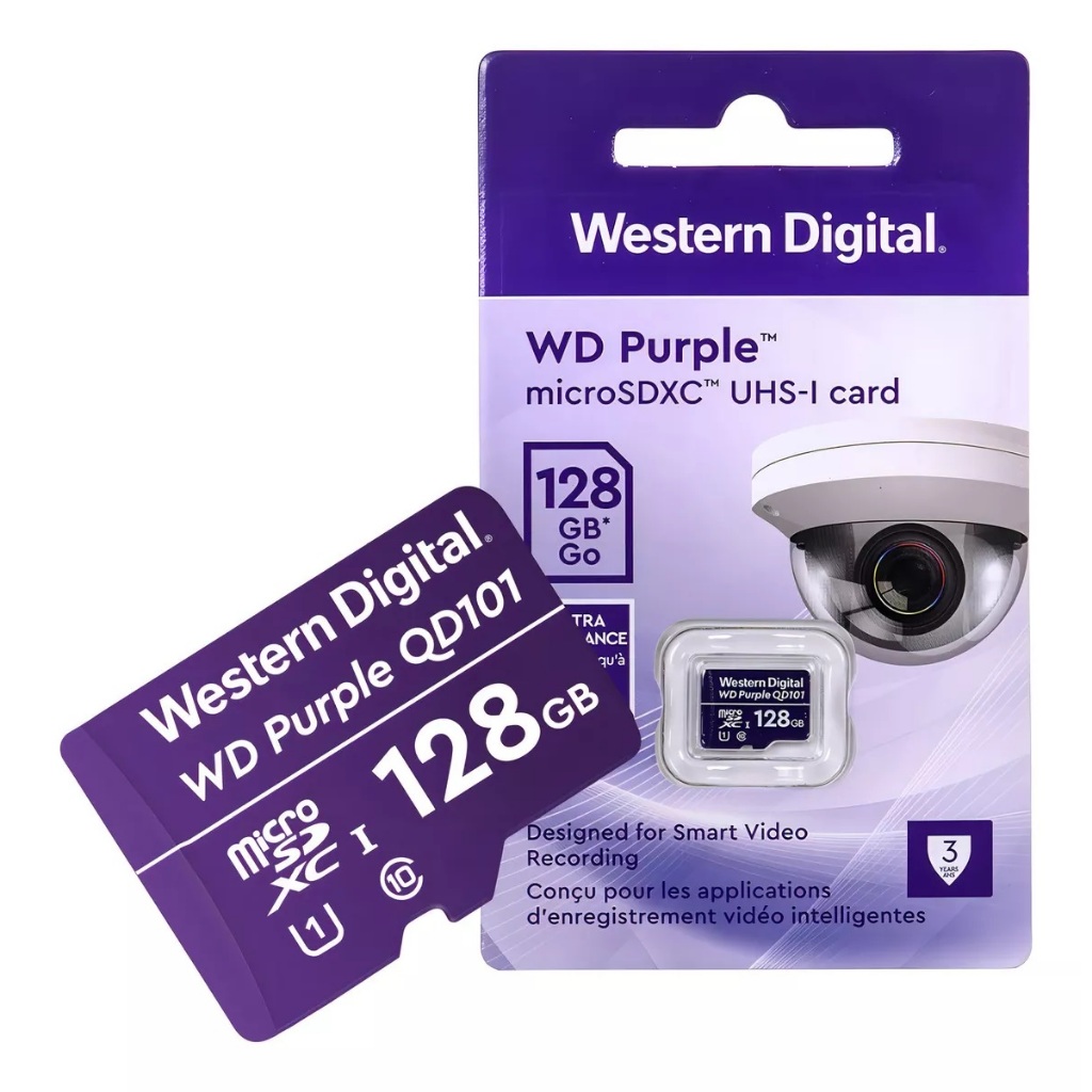Cartao de memória micro SD 128GB WD Purple Western Digital Endurance - WDD128G1P0C - Original e Lacrado