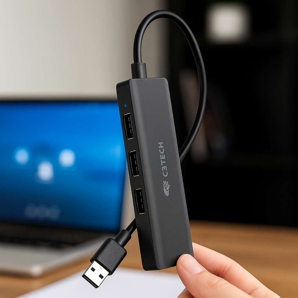HUB Usb 4 Portas USB 2.0 LED Extensão Informática Led Indicador