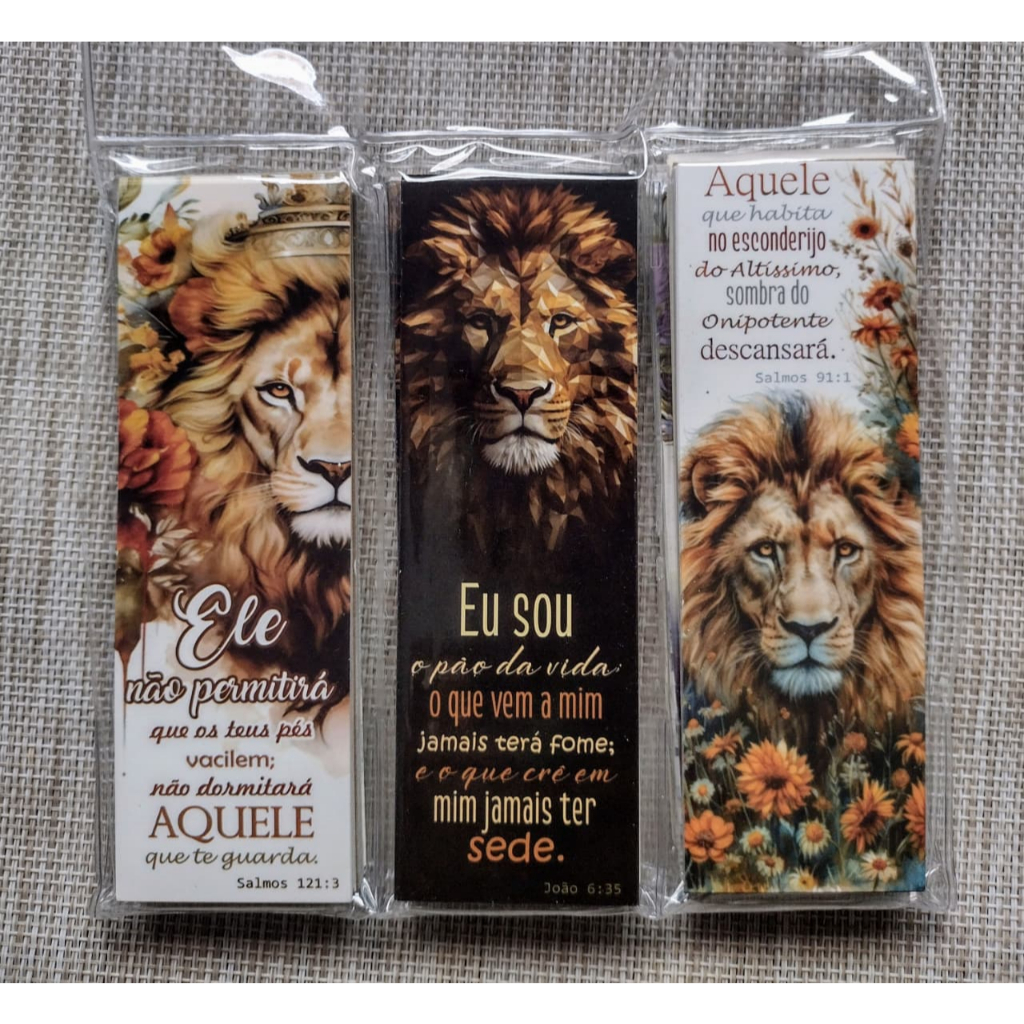 MARCA PAGINAS PAPEL GROSSO LEÃO - MENSAGENS VÁRIADAS - 120 UNIDADES em Oferta na Shopee