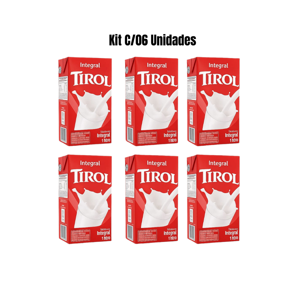 (Aprovado) Kit C/6 unidades Leite Longa Vida Integral 1 Litro Tirol