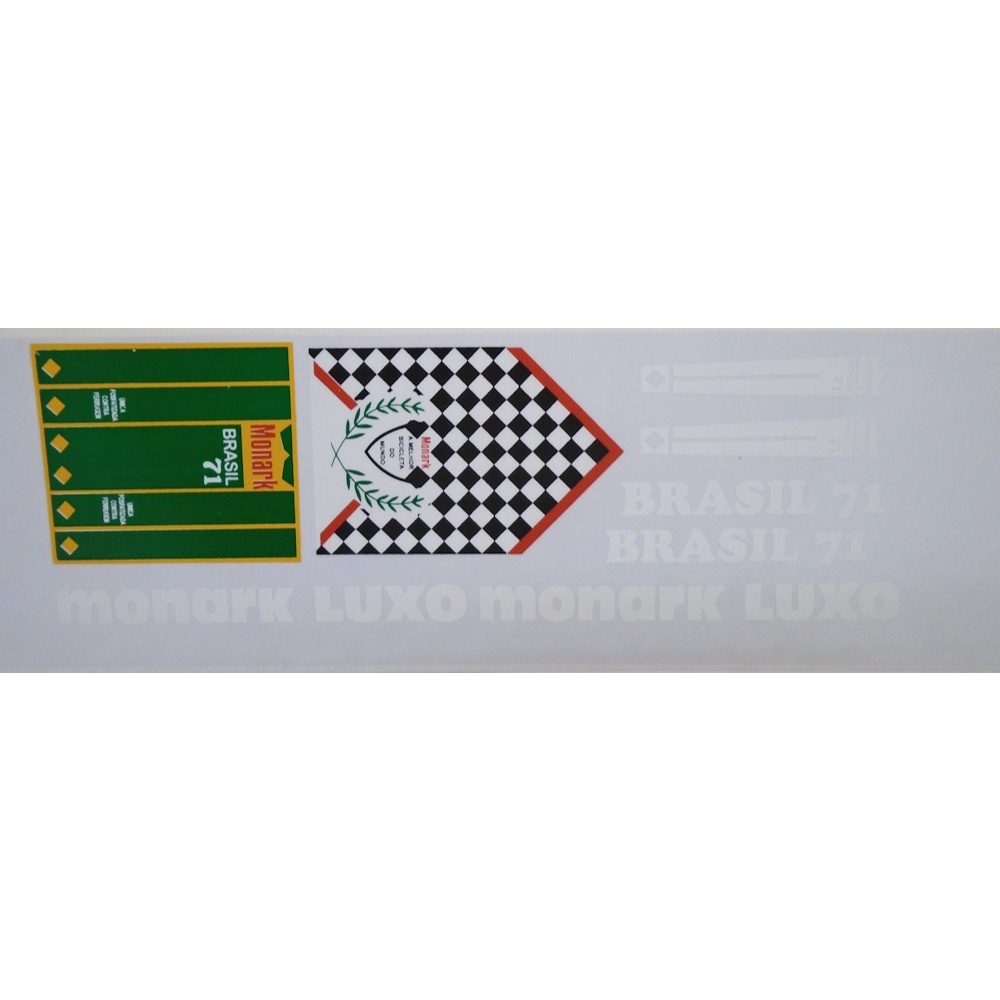 Cartela Adesivo Monark Luxo Brasil 71 Branco.