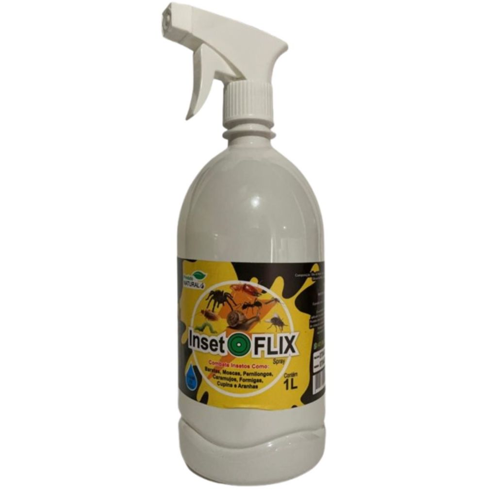 Inset Flix 1 litro Natural Orgânico para Uso Doméstico Combate Insetos