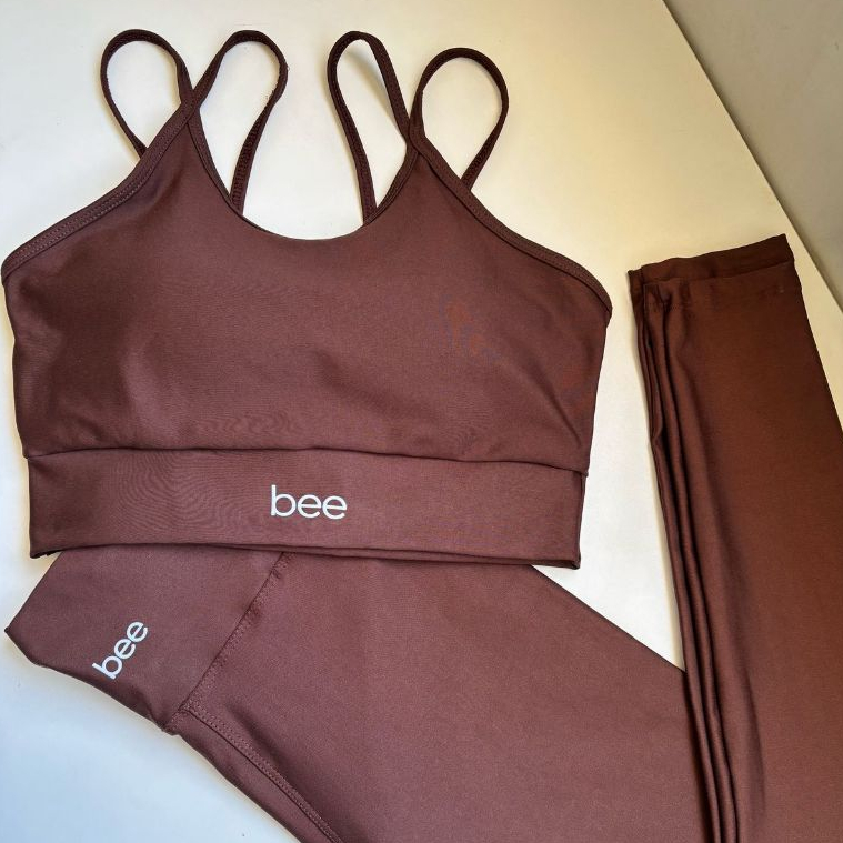 Roupa de Academia Calça Legging Cós Alto Top Feminino Treinar Treino Fitness