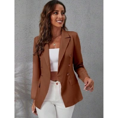 Blazer Casaquinho Feminino Alfaiataria Casaco Social Com Botão Lindo Super Envio — imagem 1