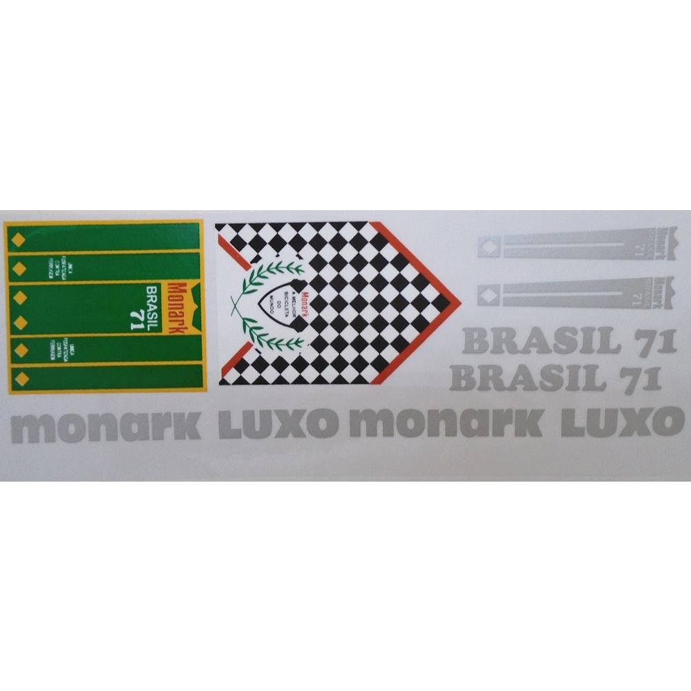 Cartela Adesivo Monark Luxo Brasil 71 Prata.