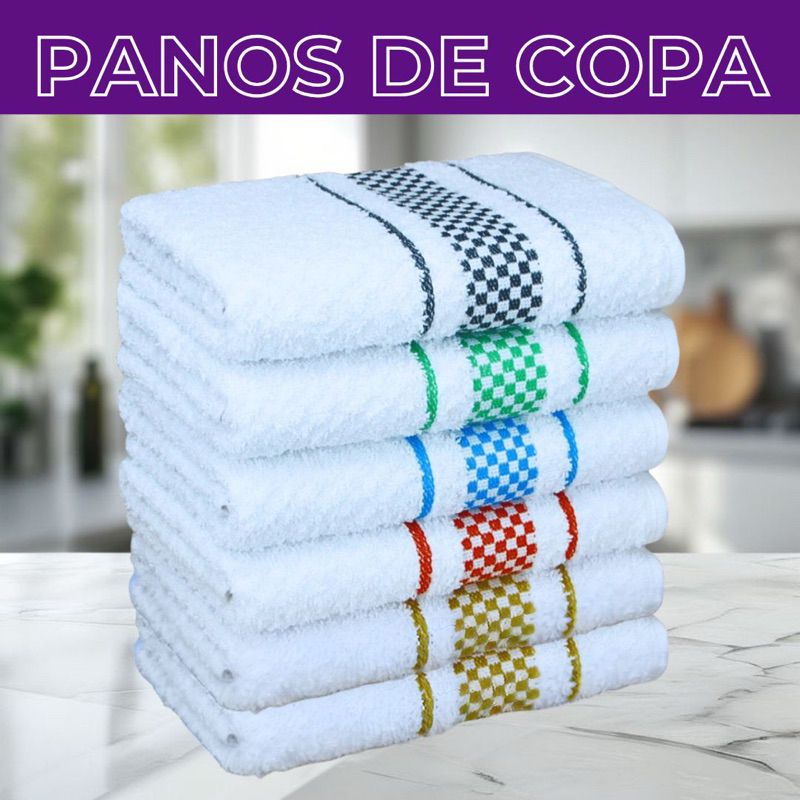 Kit 6 Panos de Prato Jacquard 45x70 Atoalhado Toalha Copa Felpudo Cozinha