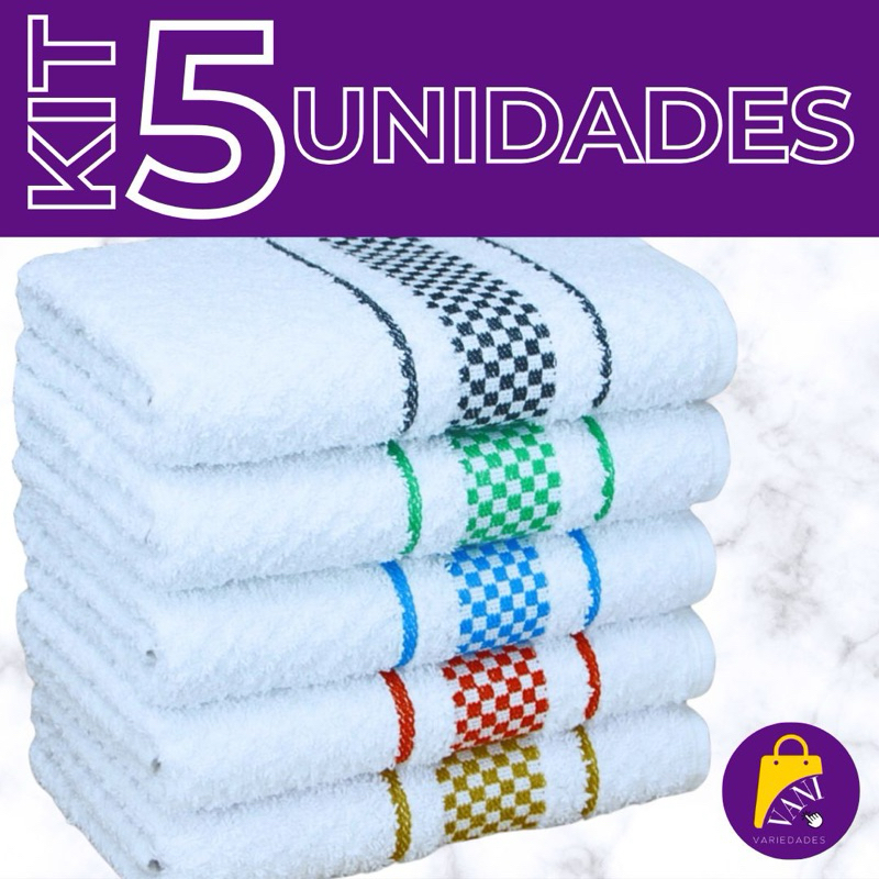 Kit 5 Panos de Prato Jacquard Premium Atoalhado Felpudo Copa 100% Algodão