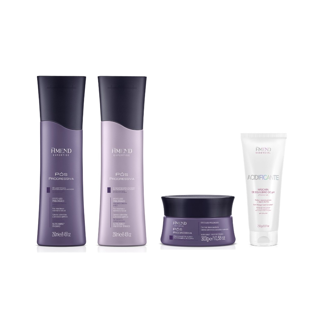 Amend Kit Pós Progressiva Sh + Cond + Másc + Acidificante 250g em Oferta na Shopee