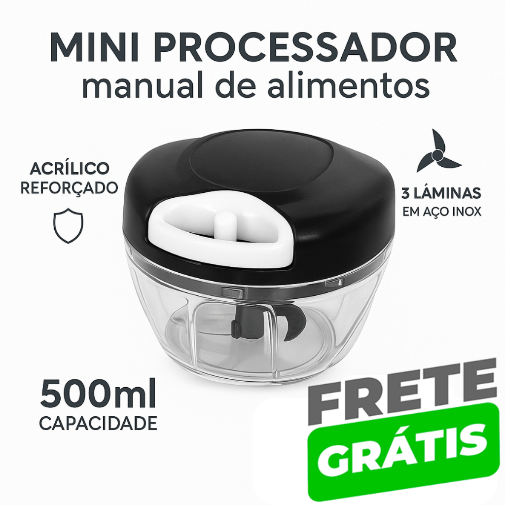 Kit 3 Processadores De Alimentos 3 Laminas 500ml Manual