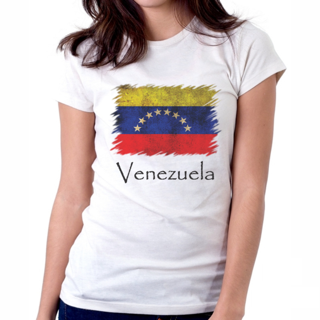 Camiseta Baby Look Venezuela Bandeira América do Sul