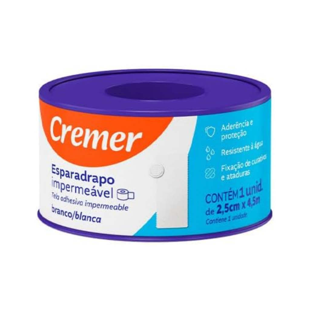Esparadrapo Impermeável 2,5cm X 4,5m Cremer