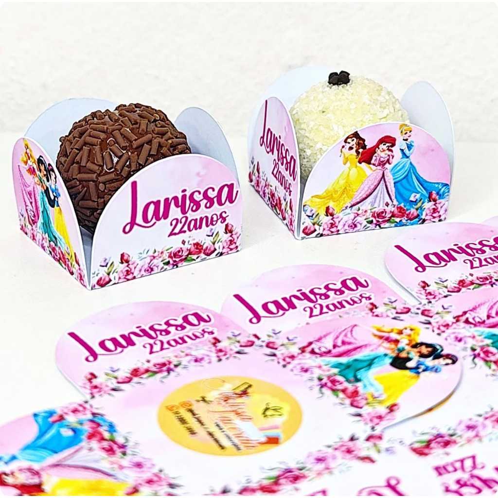 Forminha Personalizada Princesas para brigadeiro e docinhos - lembrancinha para festa