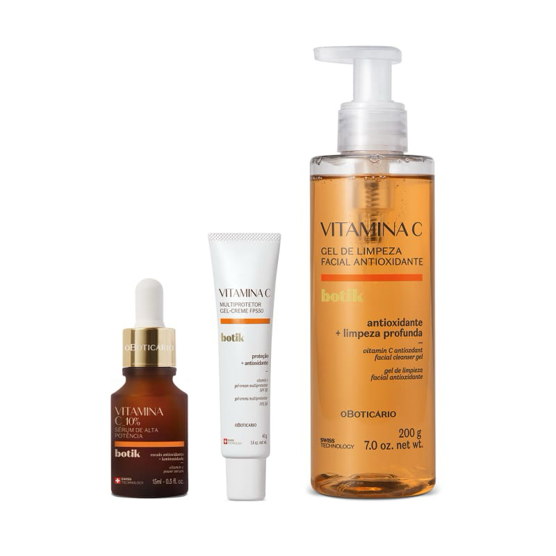 Kit Botik: Gel de Limpeza 200g + Sérum de Alta Potência 15ml + Gel Creme Multiprotetor 40g