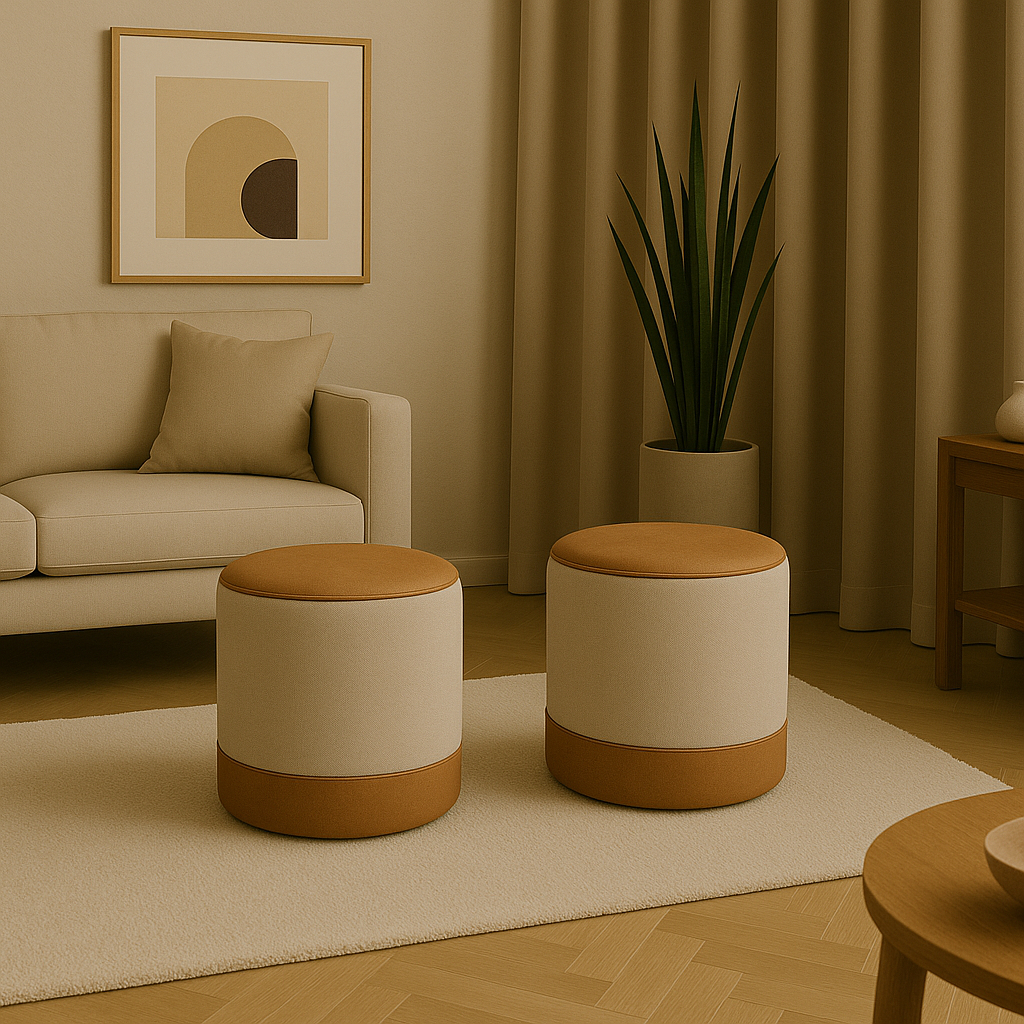 1 Kit Puff Madri Moderno Decorativo