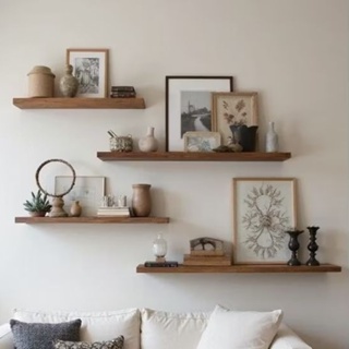 Kit com 4 Prateleiras acabamento invisível estilo industrial boho com kit instalação nicho decoração em Oferta na Shopee