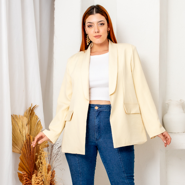 Blazer Feminino Plus Size Alfaiataria com Forro Elegante Social Casual Várias Cores