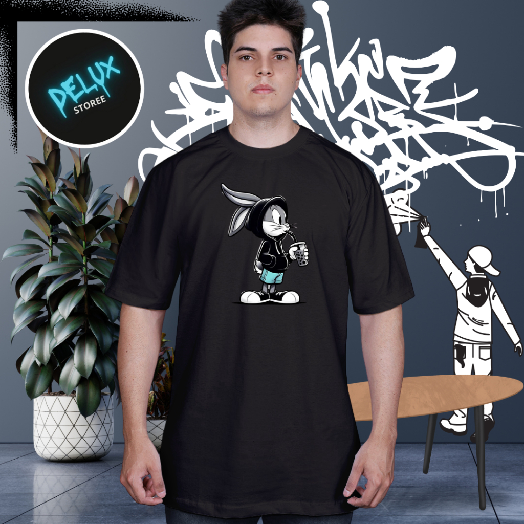 Camisa Masculina Pernalonga Suco Estilo Oversized Streetwear