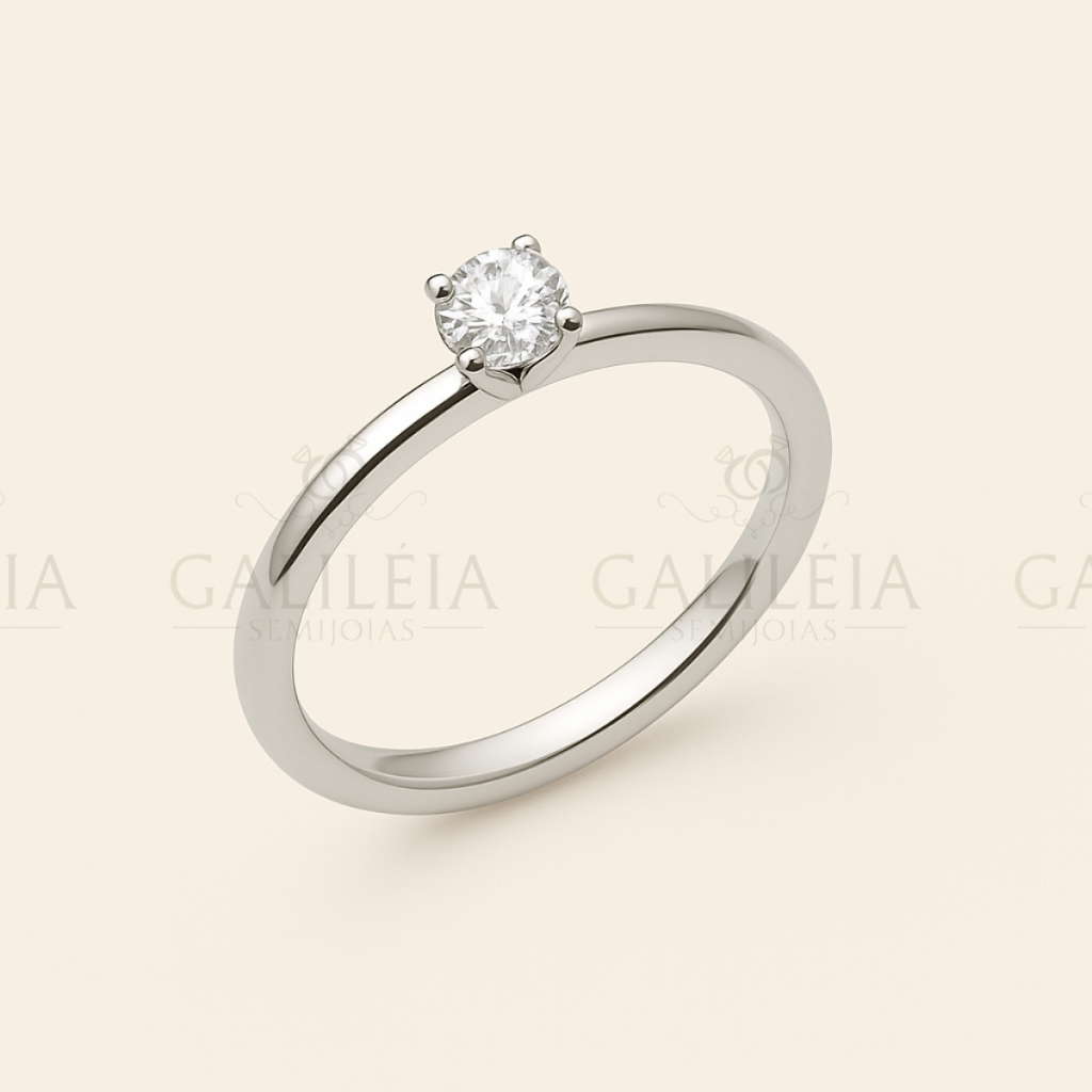 Anel Solitário 2mm Prata de Aço Inoxidável Polido Com Pedrinha de Zircônia | Aliança Fininha Não Mancha e Não Enferruja em Oferta na Shopee
