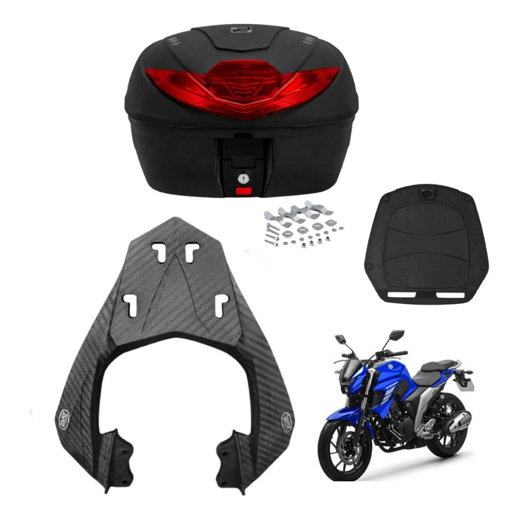 Suporte Baú Bagageiro Nova yamaha Fazer Fz 250 + Baú 35 Litros Protork 2018 a 2024 2025 Todas em Oferta na Shopee