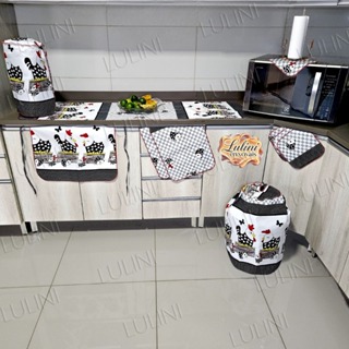 Jogo de Cozinha completo kit com 10 peças estampado - CASA E DECORAÇÃO em Oferta na Shopee