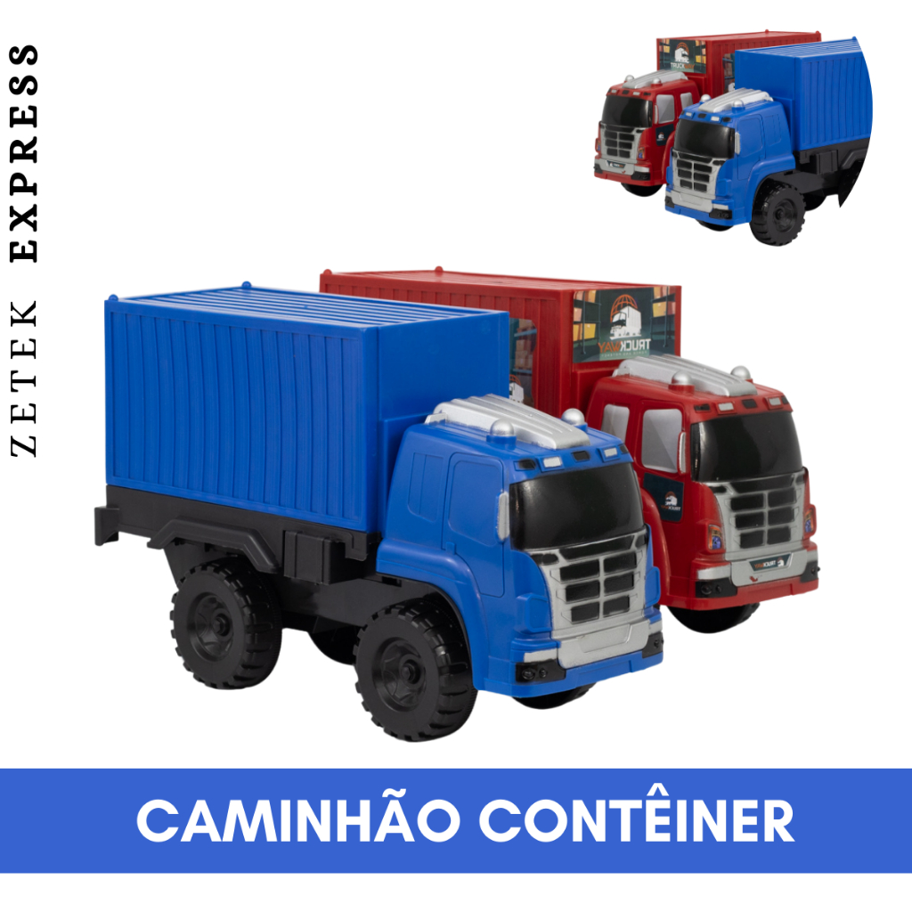 Carrinho Caminhão Container Brinquedo Infantil Menino Criança Presente Dia Das Crianças