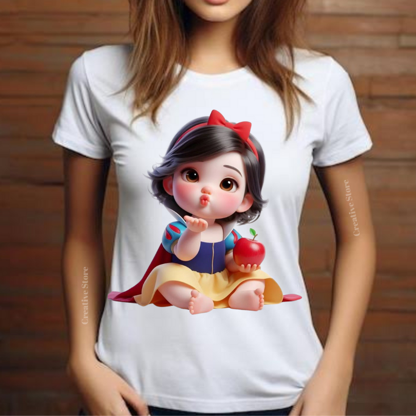 Camisa Estampada Branca de Neve Baby: Camiseta para Todos! Blusas femininas, masculinas e infantis.