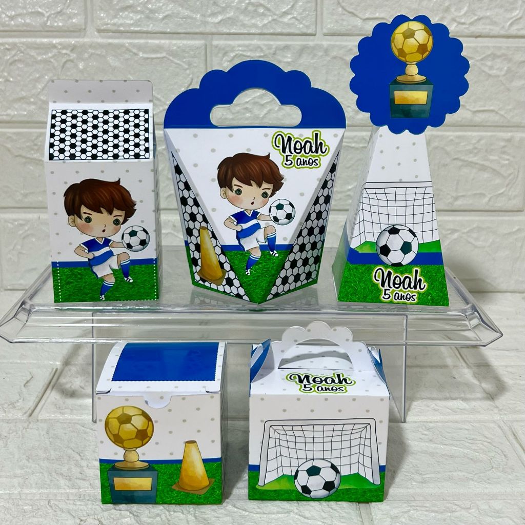 Kit Festa Personalizada FUTEBOL MENINO - Caixinhas Personalizadas - Aniversário - Lembrancinhas
