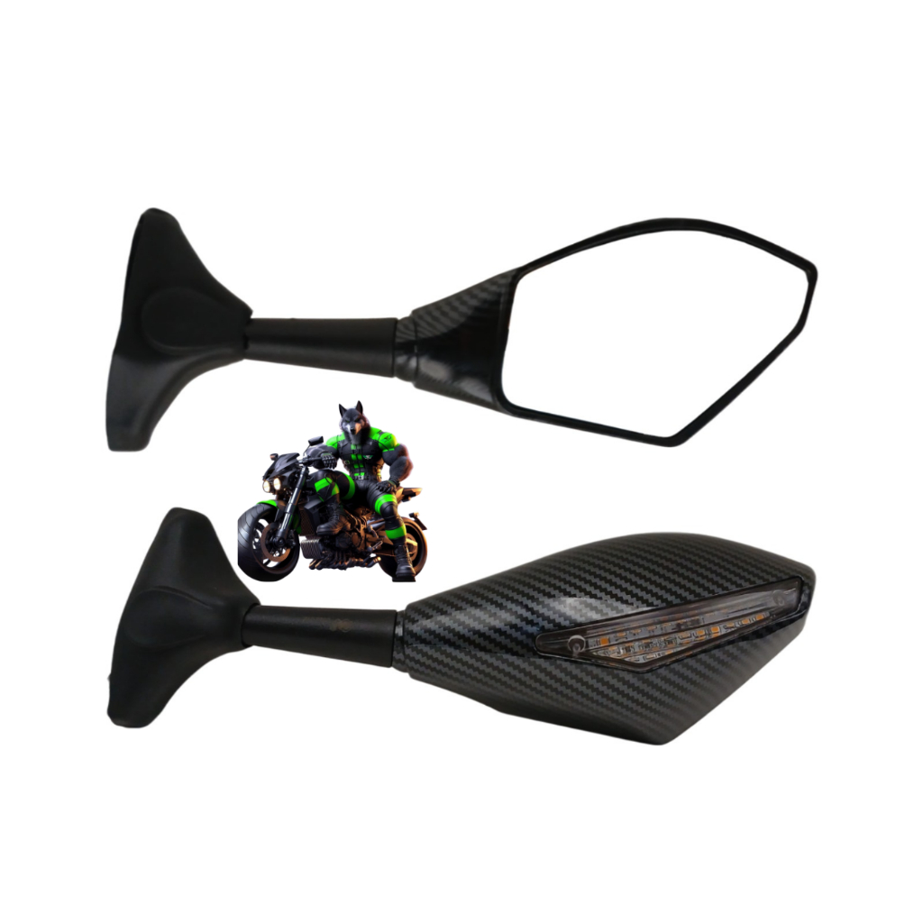Retrovisor Com Pisca Seta Led Rebatível Universal Para Motos Carenadas Carbono em Oferta na Shopee