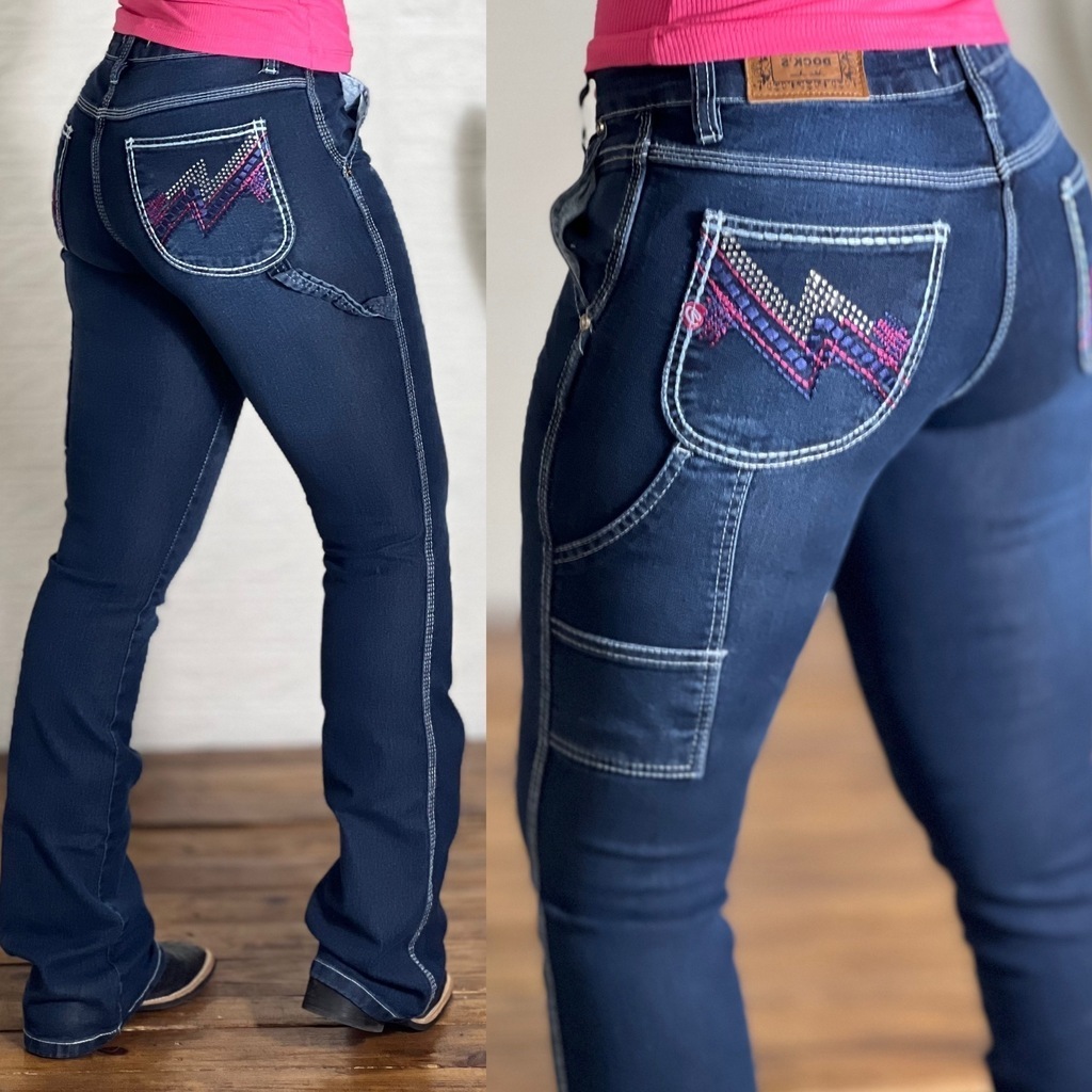Calça Dock´s carpinteira Feminina country bordada brilho