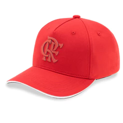 Boné vermelho Flamengo CRF aba vermelho e branco (38069)