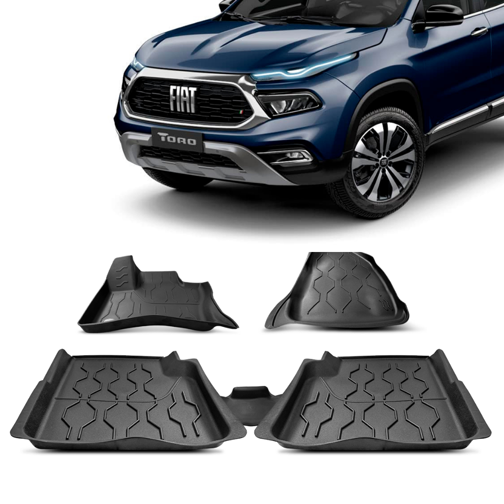 Jogo de Tapete Borda Elevada Fiat Toro 2021 2022 2023 2024 2025