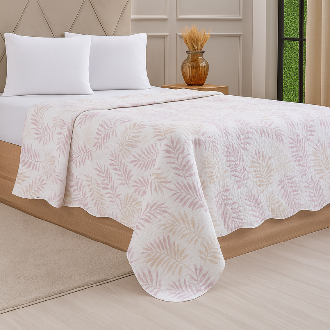 Colcha Casal  Estampadas – 100% Poliéster, Matelado Ultrassônico, Face Simples 180cm x 215...