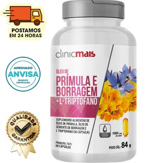 Óleo De Prímula + Óleo De Borragem + Triptofano - 60 Cápsulas 1000mg - Clinicmais em Oferta na Shopee