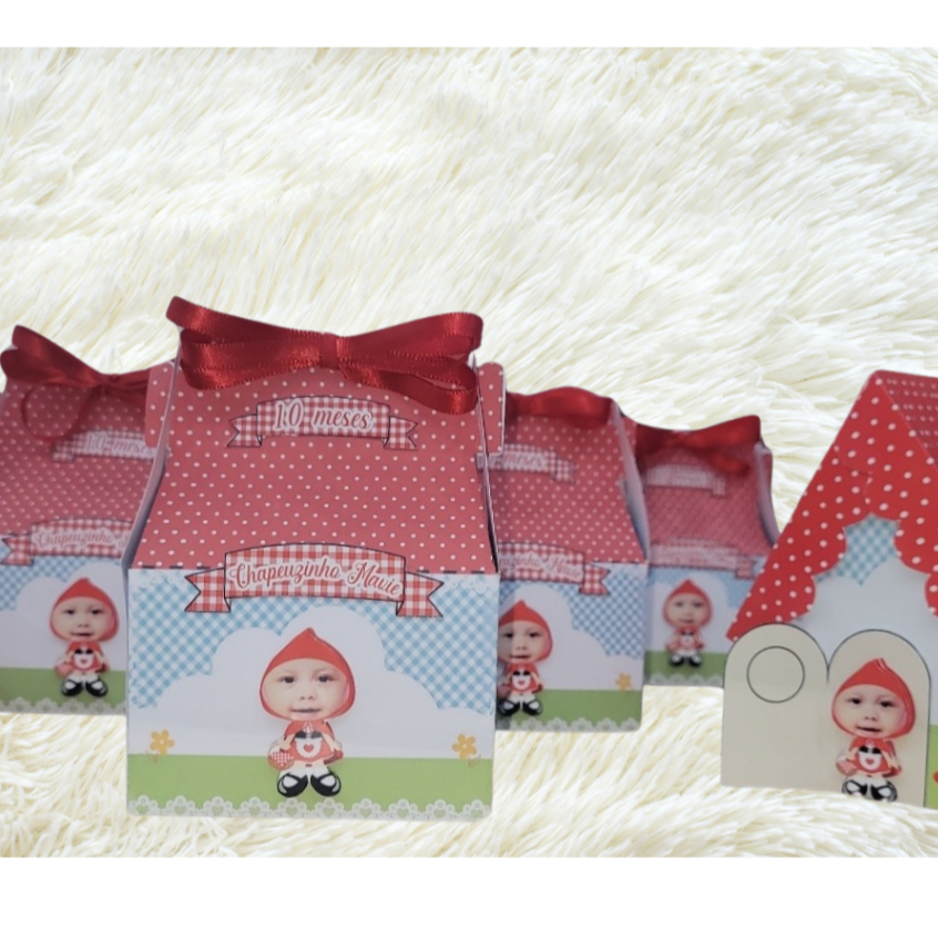 Caixinha Personalizada Chapeuzinho Vermelho – Lembrancinha Festa Infantil Tema à Escolha com foto, nome e idade