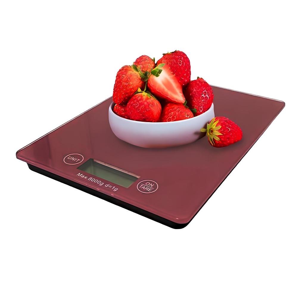 Balança Digital de Cozinha de Alta Precisão C/ Visor LCD e Desligamento Automático 8Kg Pink