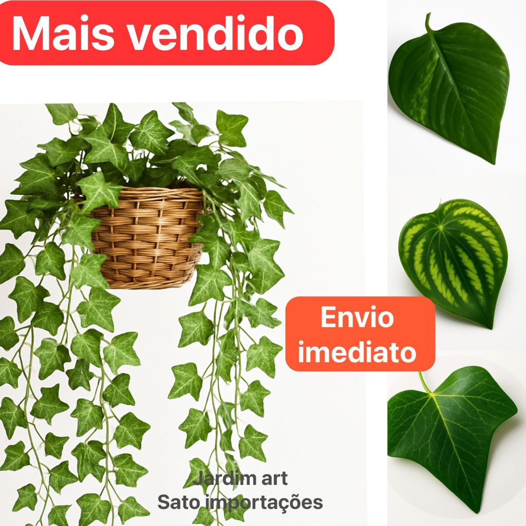 Arranjo 3 Cordões Pendente Hera/Jiboia no Vaso Fibra