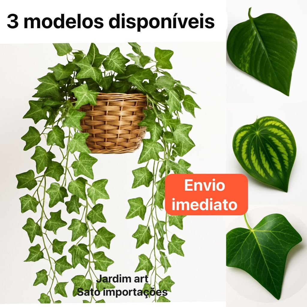 Arranjo Pendente 3 Cordões Hera/Jiboia no Vaso Decor