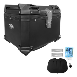 Bau Bauleto Traseiro Moto Universal Top Case Economy Original Scam Preto 42 Litros C Forro e Encosto em Oferta na Shopee
