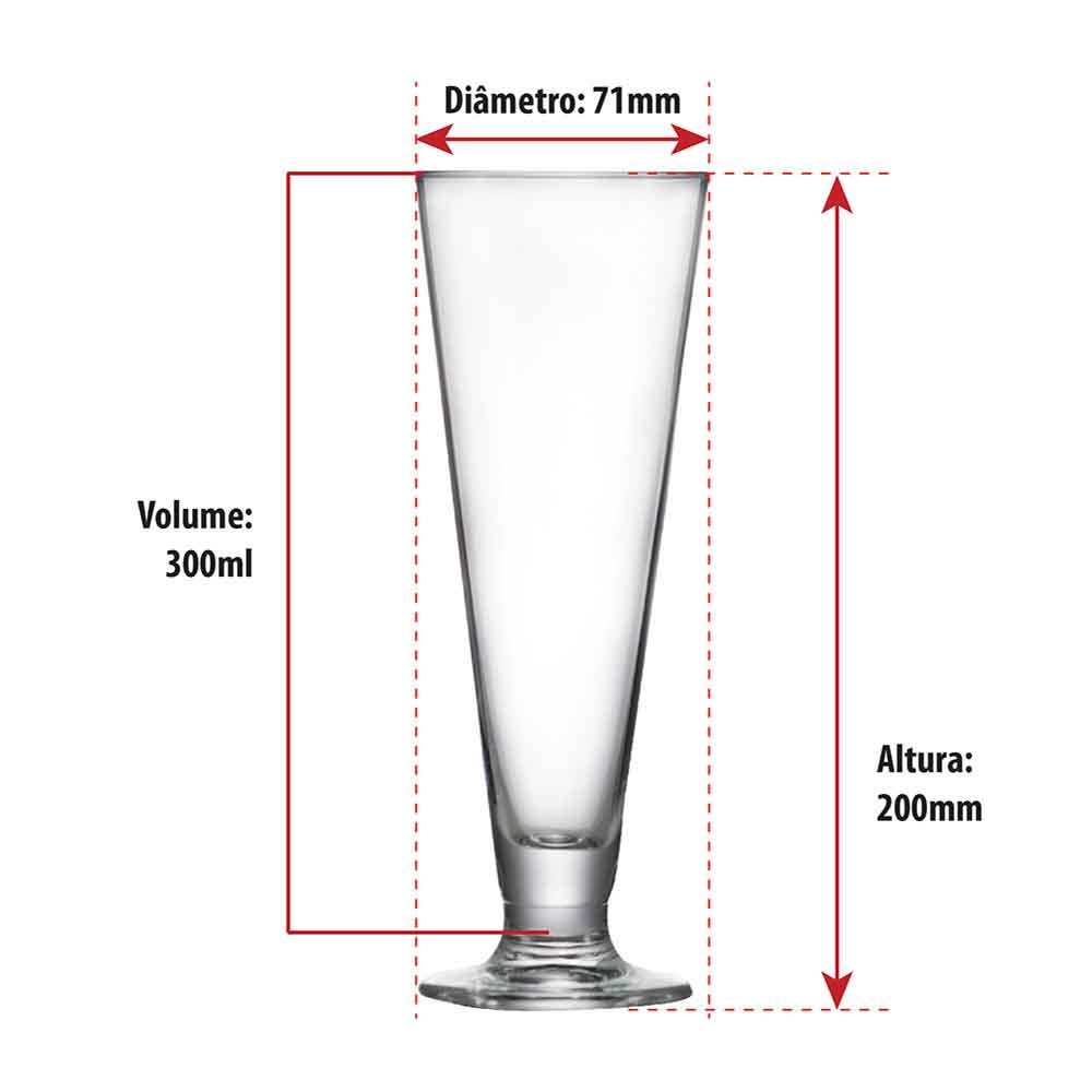 Taça Para Cerveja Tulipa Reta Copos De Cristal Para Chopp e Cerveja 300ml - Ruvolo — imagem 2 de 2