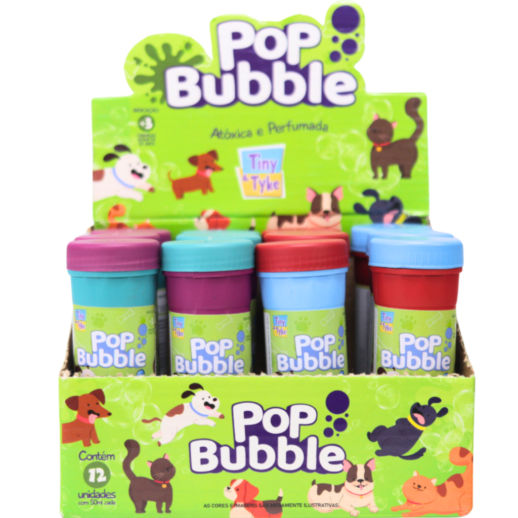 Bolha De Sabão Pets Caixa Display com 12 Unidades DBL719 - Tiny & Tyke - Mom & Baby