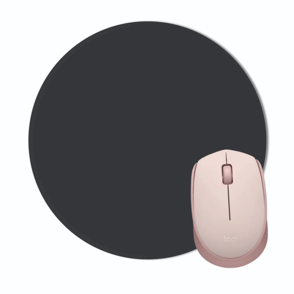 Mouse Pad Plano Redondo com porta copos PRETO