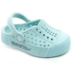 Sandália Babuche Chinelo Infantil Plugt Menina Fibras Naturais Coco Confortável Azul Caribe Promoção