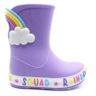 Galocha Bota Infantil Plugt Menina Confortável Leve Macio Nuvem Arco Iris Glitter Lilás em Oferta na Shopee