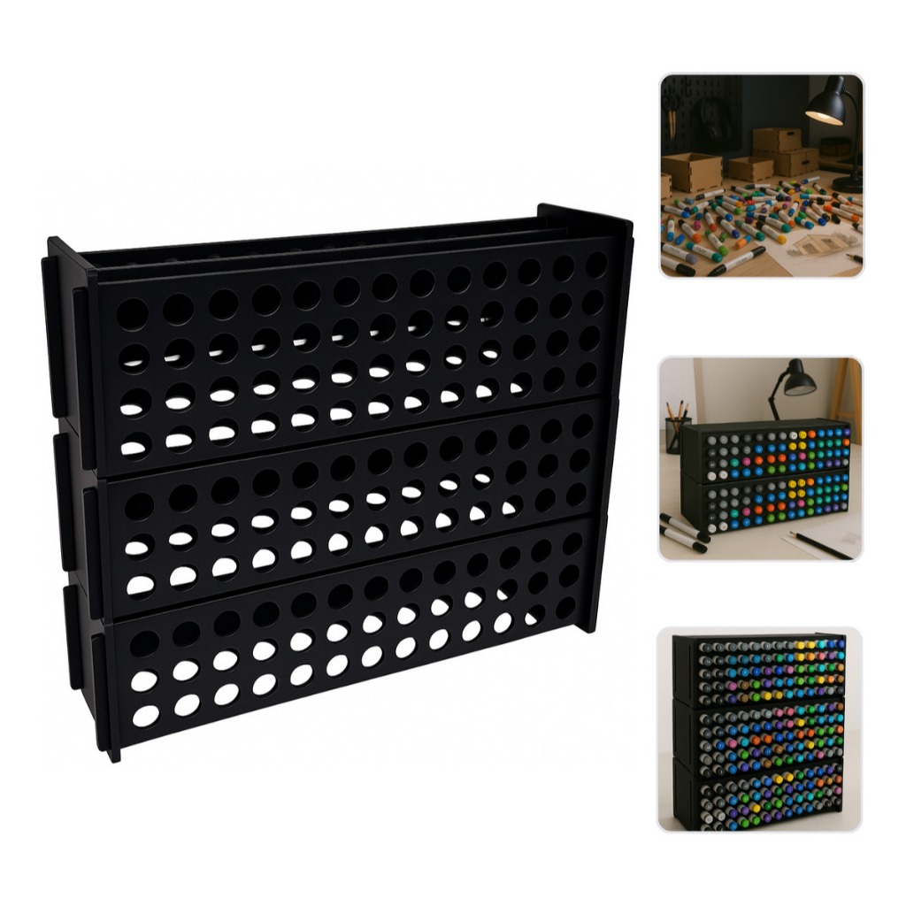 Organizador Suporte Nicho 144 Caneta Touch Estojo Bob Preto em Oferta na Shopee