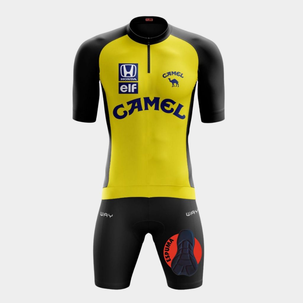 Kit Conjunto Masculino Camisa Pro Uv Bermuda Forro Espuma Confortável Roupa Bike Pedalar