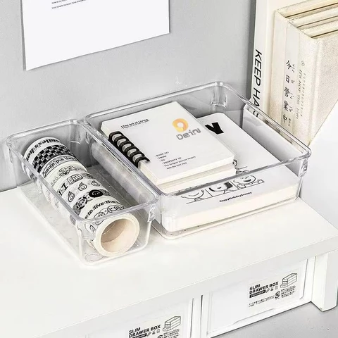 Kit 7 e Kit 14 Organizadores Multiuso para Gavetas, Armários, Geladeiras Potes em Acrílico