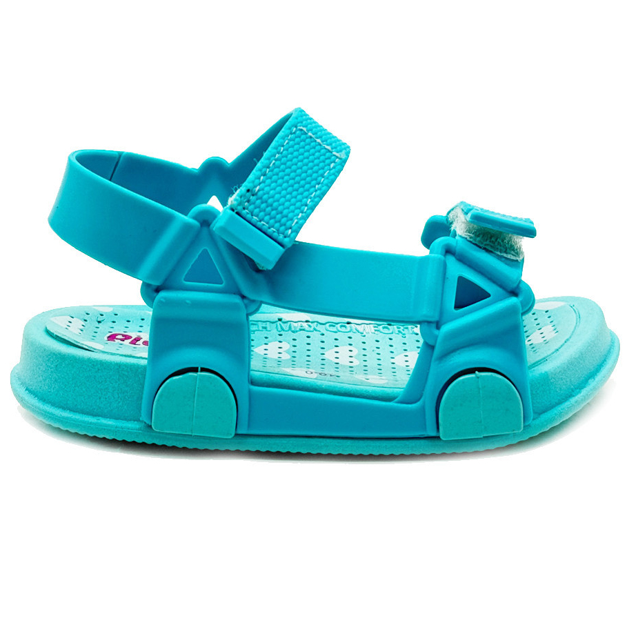 Papete Sandália Infantil Básica Confortável BoraBora Corações Plugt Azul Autocolante - Baby & Kids Fashion