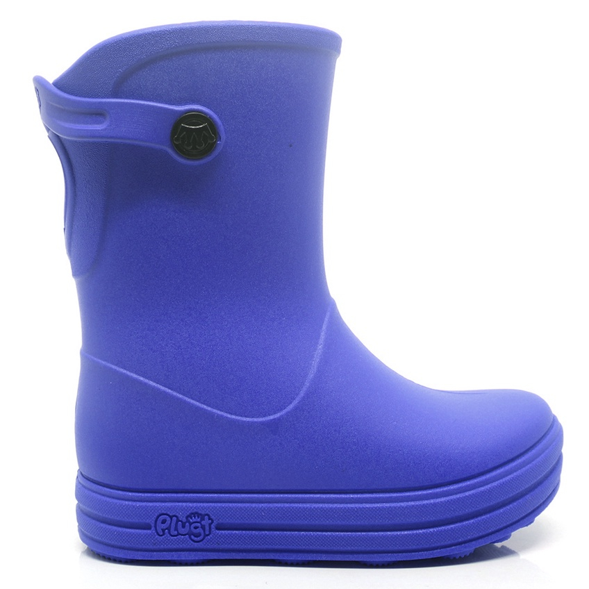 Galocha Bota Infantil Plugt Menino Confortável Leve Macio Básico Lisa Azul em Oferta na Shopee